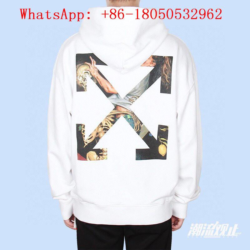 Off White OW 20FW Skull Hoody Fashion Hoodies Black White Hoodie 5