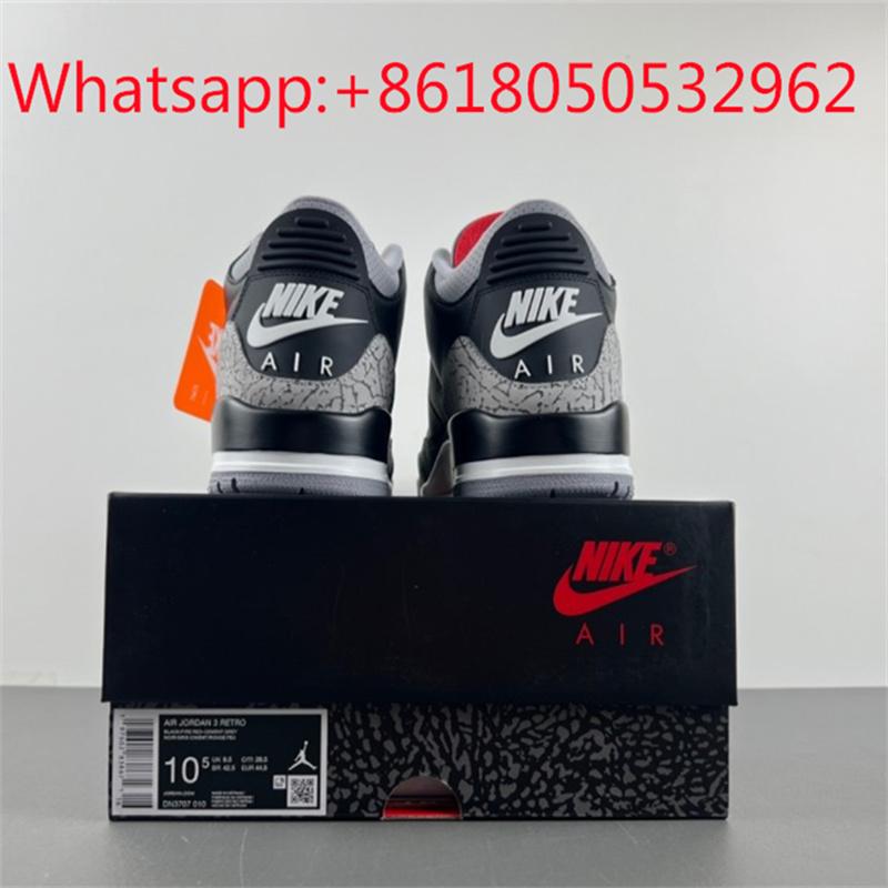 Air Jordan 3 OG “Black Cement”  Basketball Sneaker Running Shoes 7