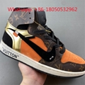 OFF-WHITE  Air Jordan 1 Louis Vuitton LV Basketball Sneaker Running Shoe US7-14
