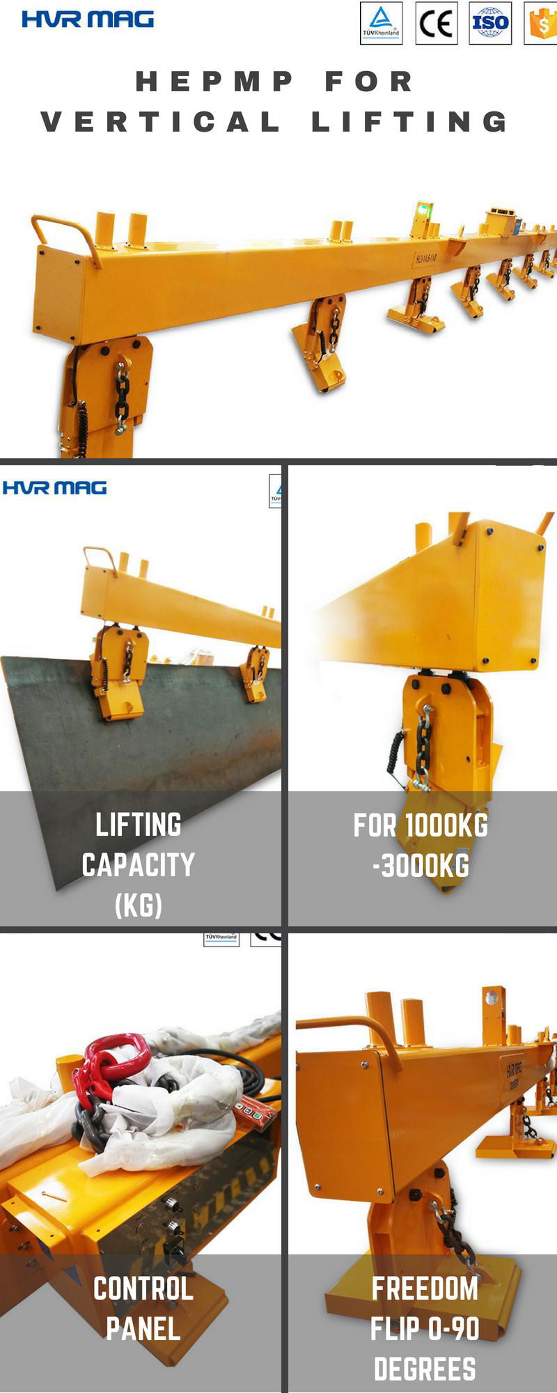 HVR Vertical electro permanent lifting magnet 2