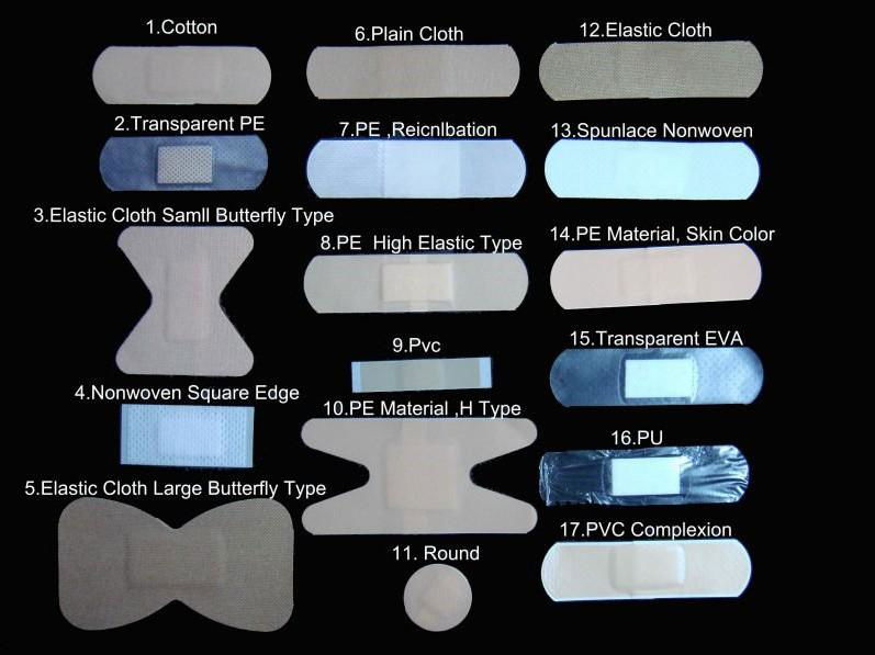 multiple base matrial shape size Customzable logo Adhesive Bandage