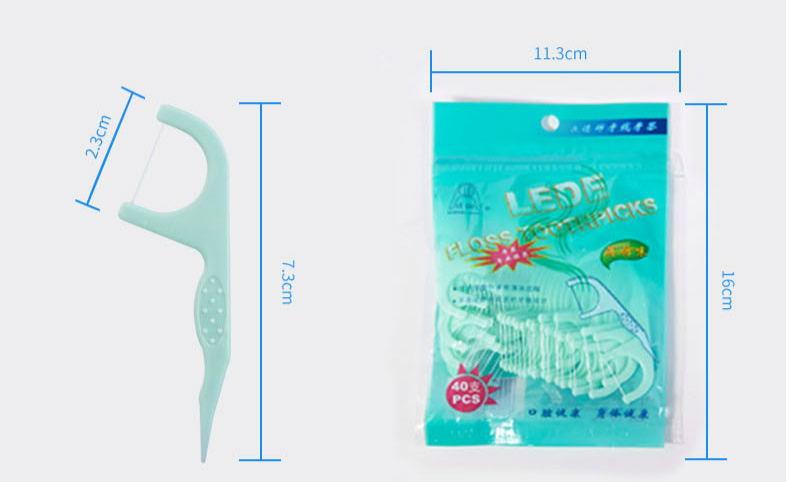 Lede Mint High Elastic Wax-free Orthodontic Flossing Toothpick Individually Pack