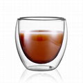 7oz Custom New Design Handmade Borosilicate Double Wall Glass Coffee Mug for Esp 1