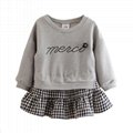 Wholesale Faux-two Stylish Letter Print Pullover for Toddler Girl and Girl 1