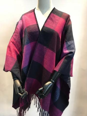 acrylic doubleface woven poncho