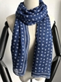 100% modal monochrome flower with border printed scarf 1