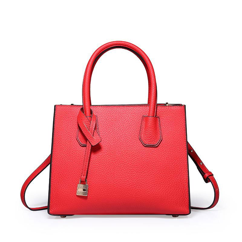 Genuine leather 100% handmade ladies bags handbag with long shoulder strap 