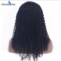 Curly Remy Brazilian Human Hair #1B Handmade Full Lace Wigs 3