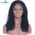 Curly Remy Brazilian Human Hair #1B Handmade Full Lace Wigs 4