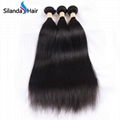 3 Bundles #1B 7A Brazilian Remy Human Hair Straight Extensions Hair Weft 3