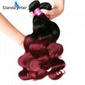  Brazilian 3 Bundles Ombre Hair Body Wave Human Hair Weft #1B-99J 4