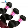  Brazilian 3 Bundles Ombre Hair Body Wave Human Hair Weft #1B-99J 5