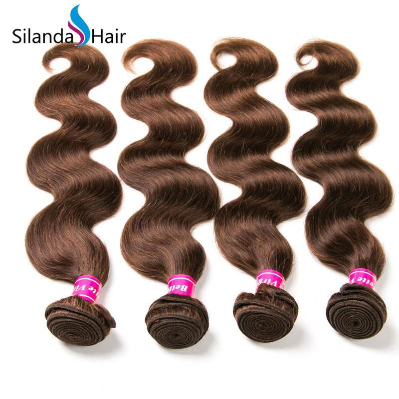  #4 Brazilian Remy Human Hair Weave Bundles 3pcs Hair Wavy Weft 5