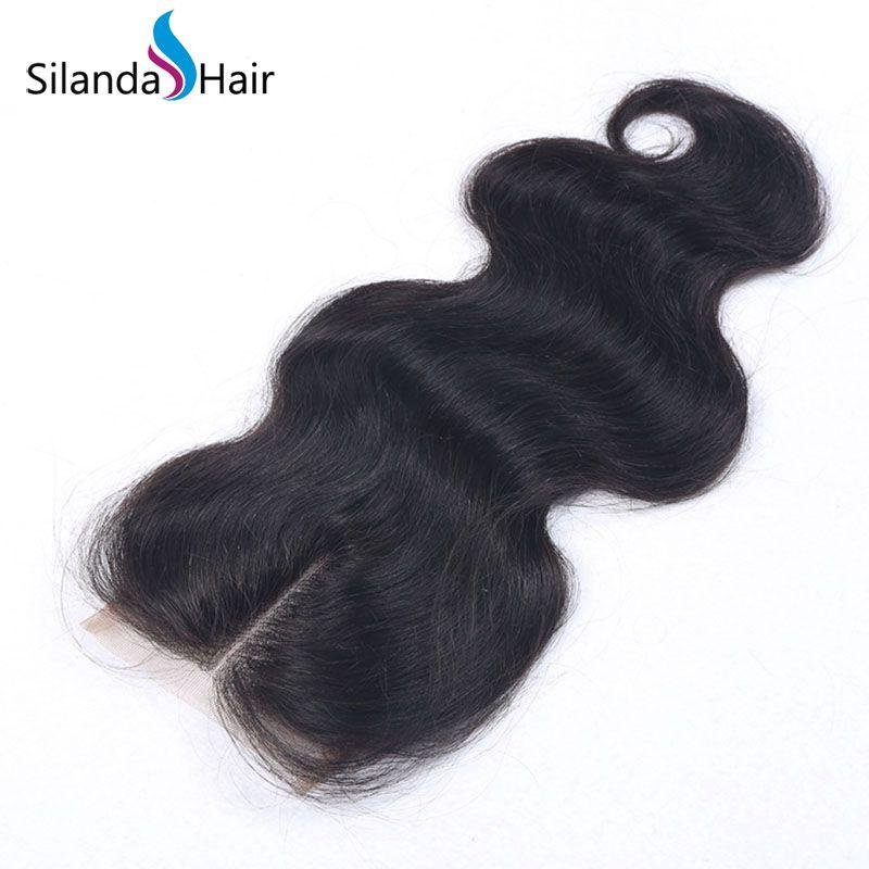 Pure 100% Brazilian Virgin Remy Human Hair 4"X4" Lace Closure #1B Body Wave 4