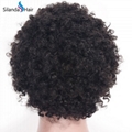 Afro Curly #1B Brazilian Remy Human Hair Full Lace Wigs 2