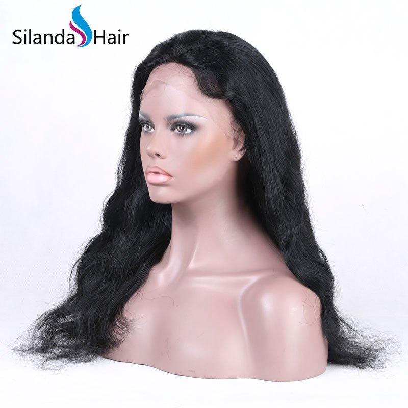 Nice #1B Body Wave Brazilian Remy Human Hair Lace Frontal Wigs 2