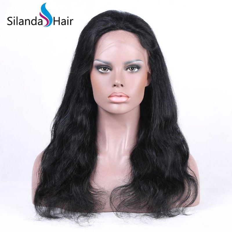 Nice #1B Body Wave Brazilian Remy Human Hair Lace Frontal Wigs 3
