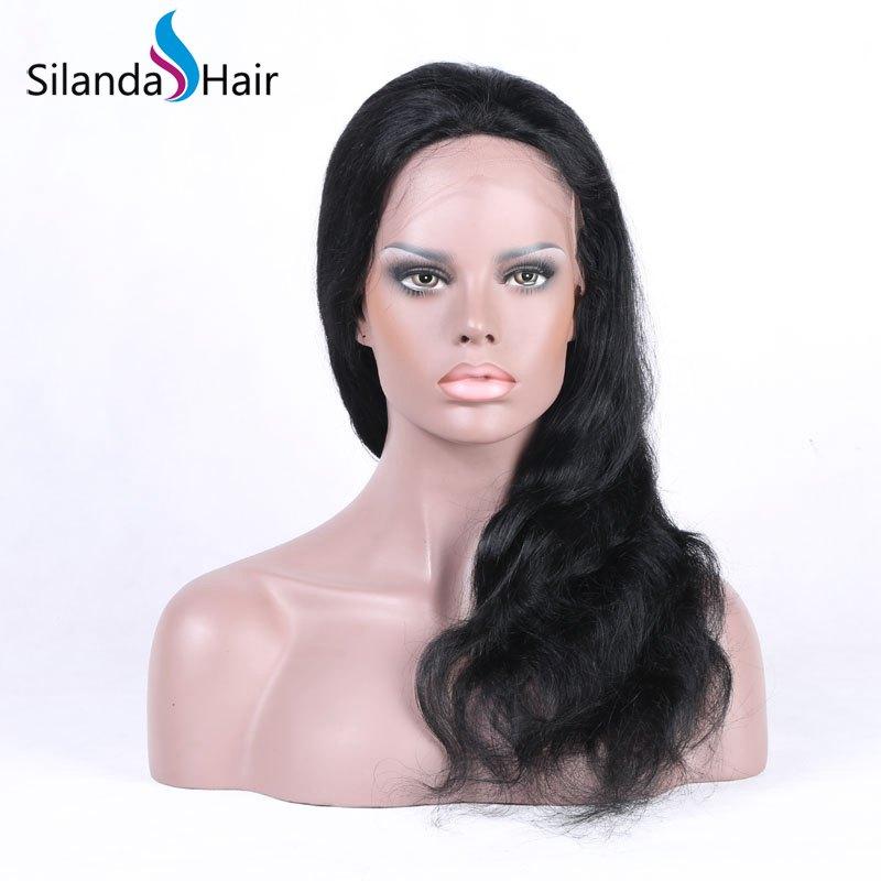 Nice #1B Body Wave Brazilian Remy Human Hair Lace Frontal Wigs 5