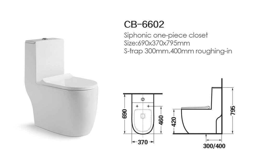 COCOBELLA S Trap Siphon Jet Flushing one piece toilet sets for restaurant 2
