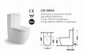 Hot Sale Watermark Washdown One Piece S/P Trap WC Toilet 2