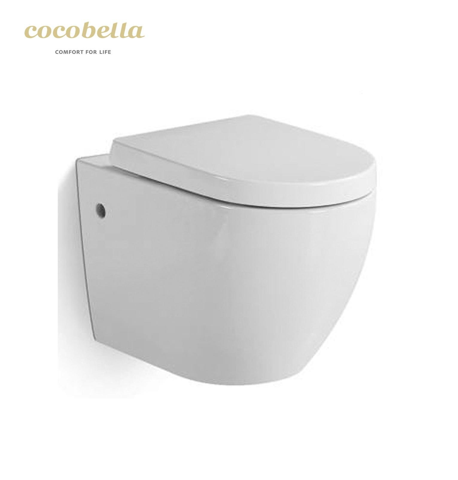 High quality rimless wall hung toilet with UF toilet seat cover 2