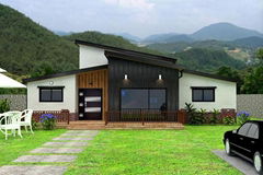 Prefabricated Light Steel Pastoral Villa with South Korean/Japan Style