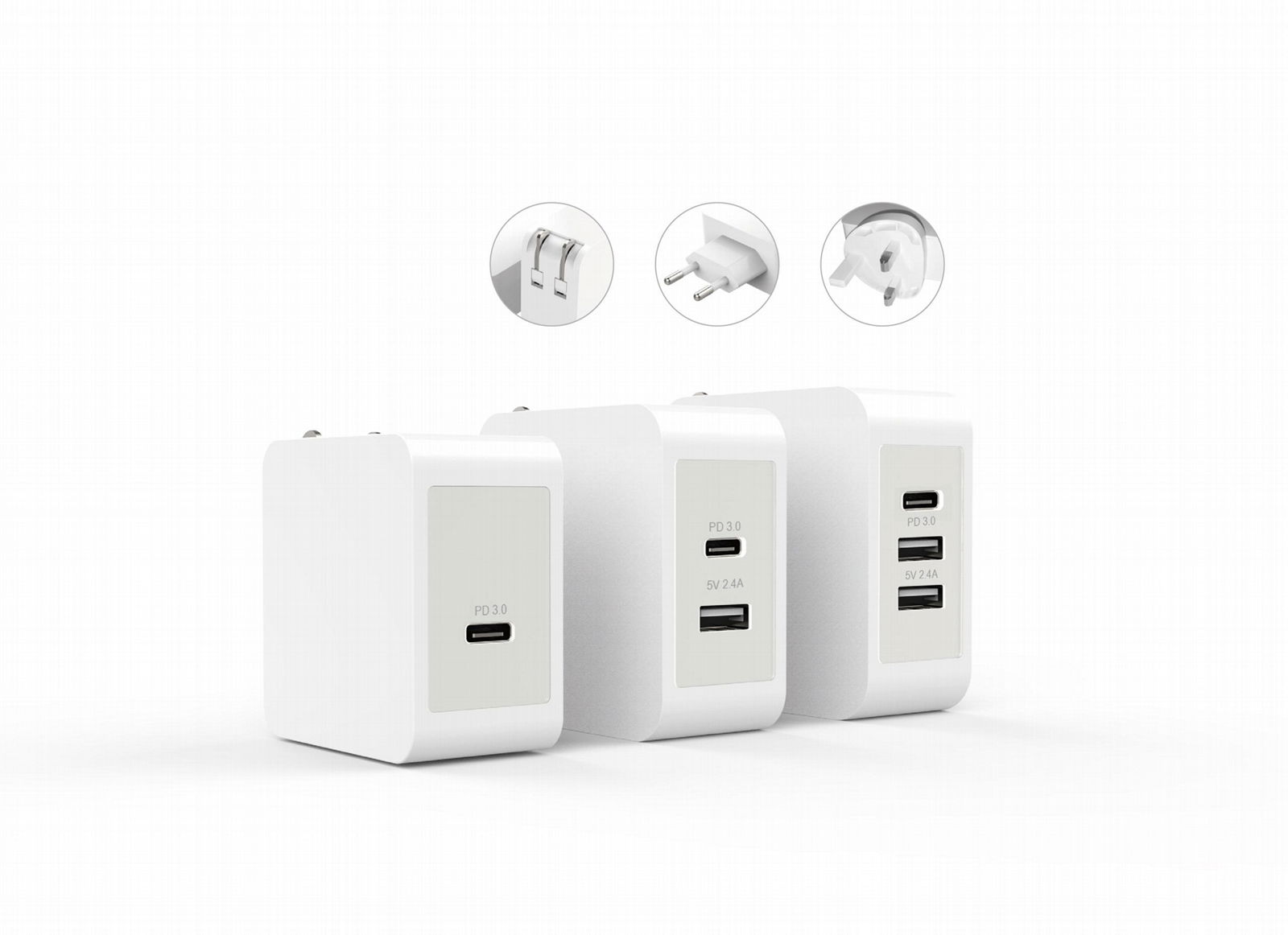 57W Fast Charging PD Chargers with Type-C and USB Port 4