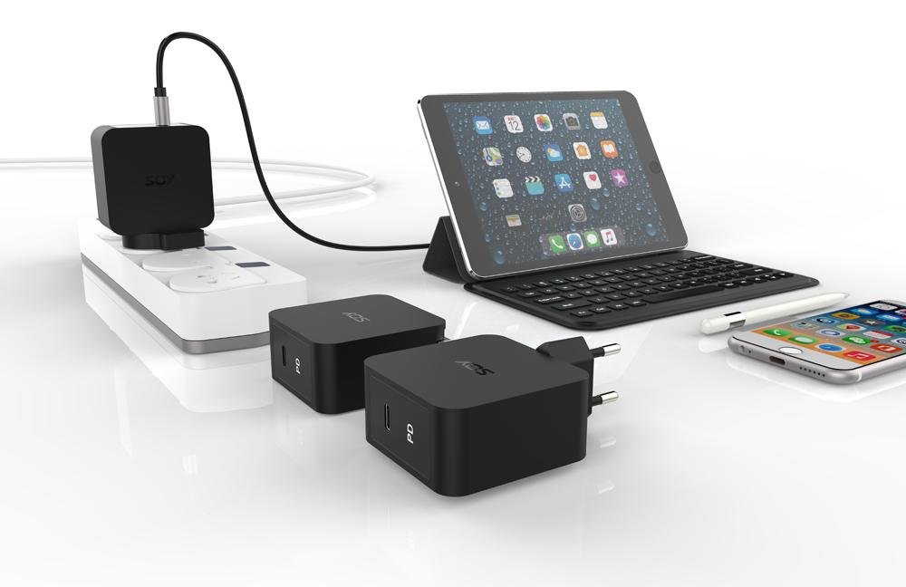 57W Fast Charging PD Chargers with Type-C and USB Port