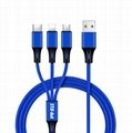 Amazon Best Selling Promotional 3 in 1 Fast Charging USB Cable for Mobile Phone