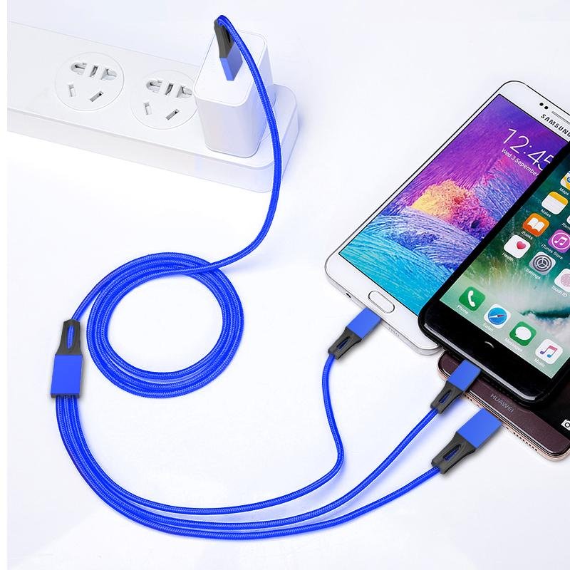 Amazon Best Selling Promotional 3 in 1 Fast Charging USB Cable for Mobile Phone 4