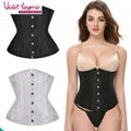 26pcs steel boned waist trainer Sexy Corset Hot Shaper embroidery 1