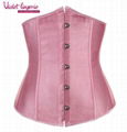 sexy satin waist trainer lace up underbust corset  4