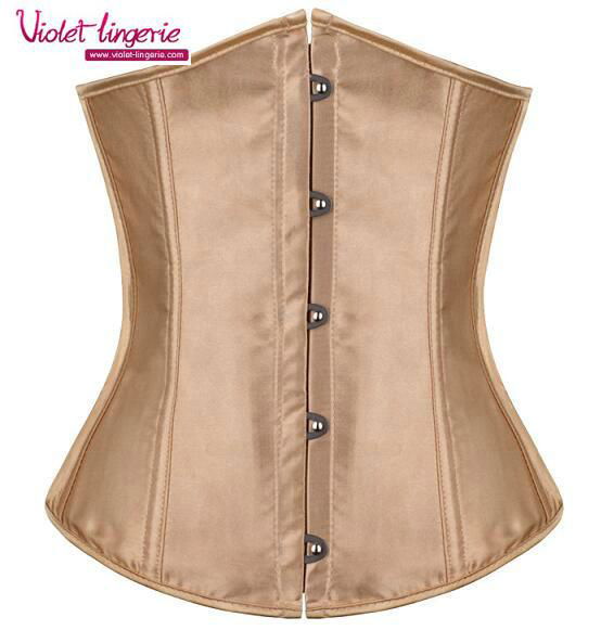 sexy satin waist trainer lace up underbust corset  5