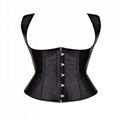 Black Steel Boned Underbust Corset Lace Up Shaper Wholesale Bustier 3