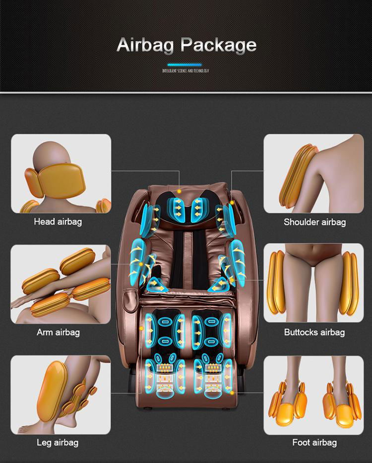 4d luxury L shape  shiatsu vending zero gravity massage chair 4