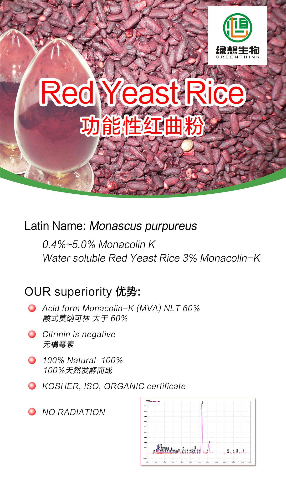  red yeast rice extract powder 0.2% Monacoln K 