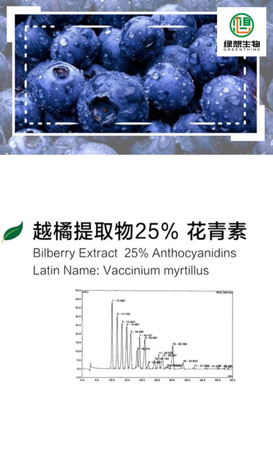 Bilberry Extract 25% anthocyanidins