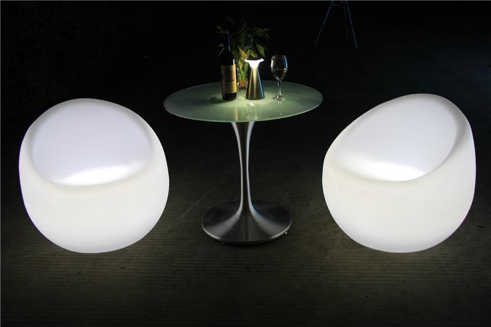 Fashionalbe modern outdoor led luminous plastic sofa chair wiht pad 3