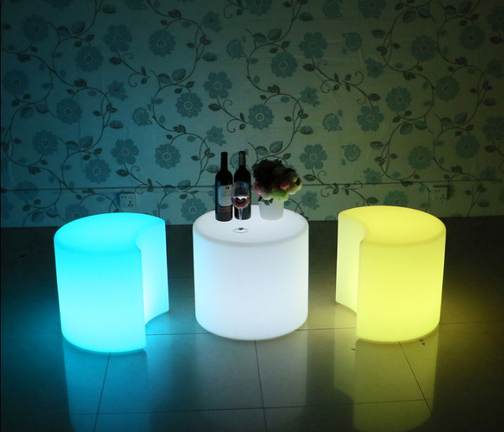 16 RGB colors lighting led coffee table and chair stool 2
