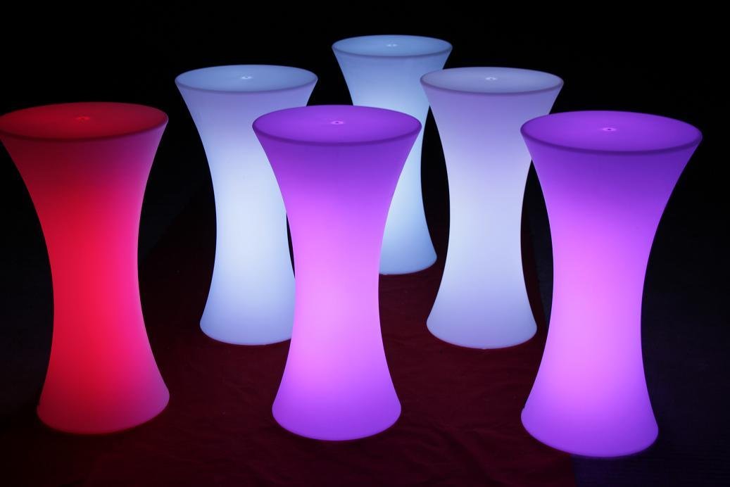 Infrared remote control illuminated led party cocktail tables and stool 4