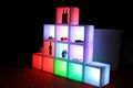 Led plastic chair table light flashing Illuminated cube follew pot 2