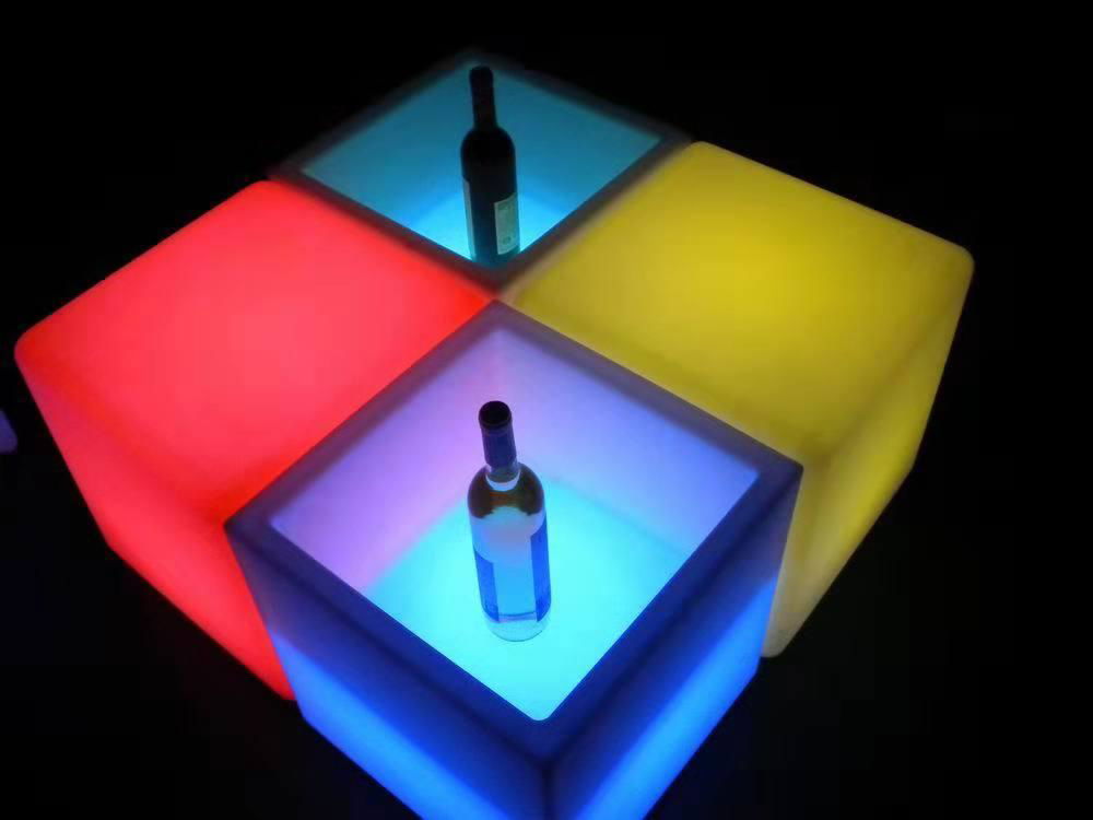 Led plastic chair table light flashing Illuminated cube follew pot 5