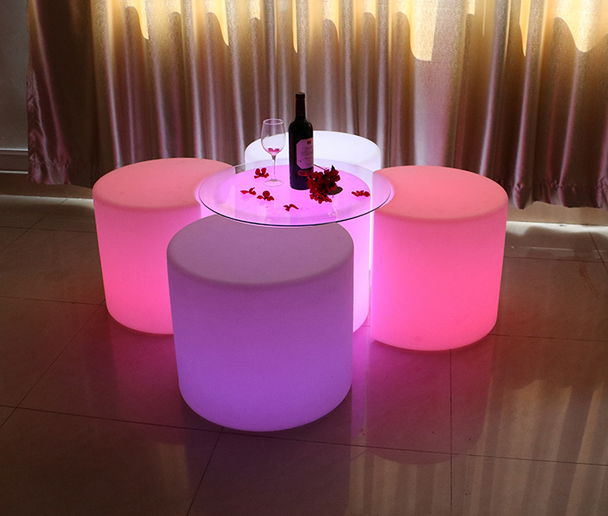 16 RGB colors lighting led coffee table and chair stool