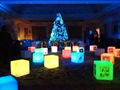 Plastic outdoor led light multi-colors changing cube stool chair