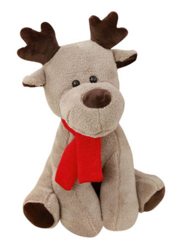 Plush Stuffed Big horned Plush Reindeer toy with red scarf for Christmas 65cm &2