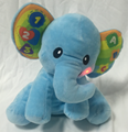 customized plush elephant with electronic music box & button on the ears 10 inch