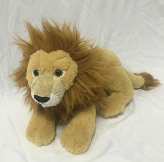 Stuffed animal brown lying plush lion 17.5 inch for baby