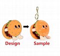 Customized keychain plush, chips shape