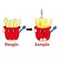 Customized keychain plush, chips shape plush keychain,hamburger shape plush keyc