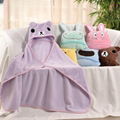 Toddler Soft Plush Hooded Animal Face Security Blankets,baby blanket with hood 5